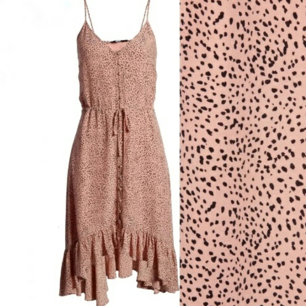 RAILS Frida Rose Spotted Midi Dress